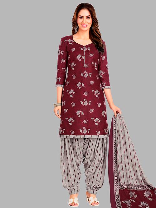 women printed 3-piece unstitched dress material - 21710733 - Very Small Image - 1