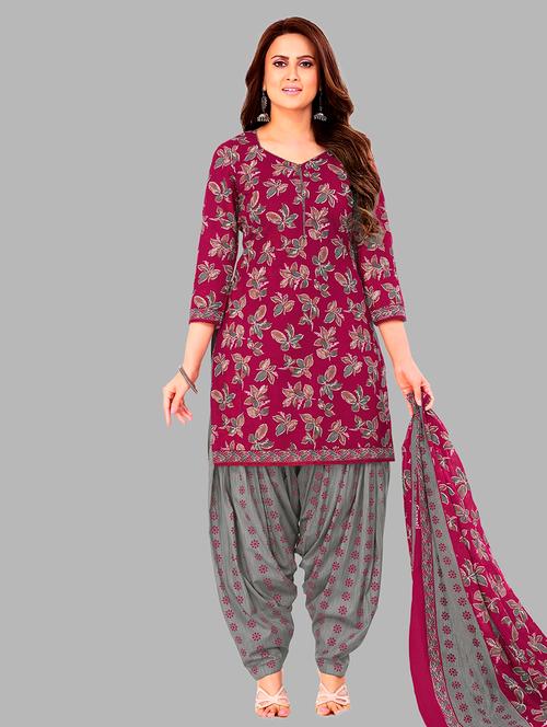 women printed 3-piece unstitched dress material - 21710794 - Very Small Image - 1