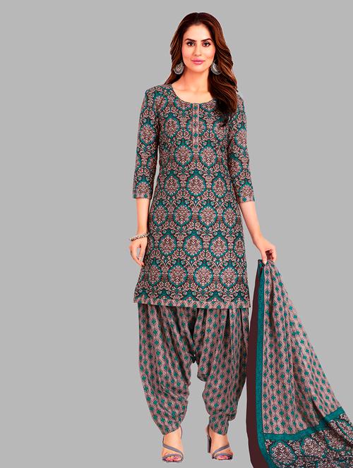 women printed 3-piece unstitched dress material - 21710802 - Very Small Image - 1