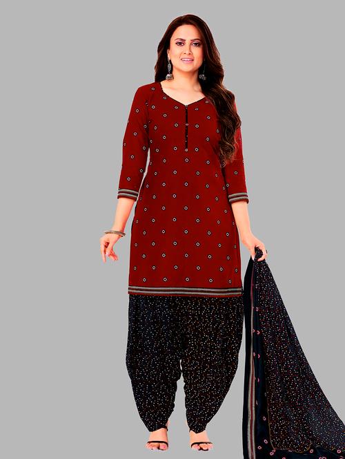 women printed 3-piece unstitched dress material - 21710805 - Very Small Image - 1