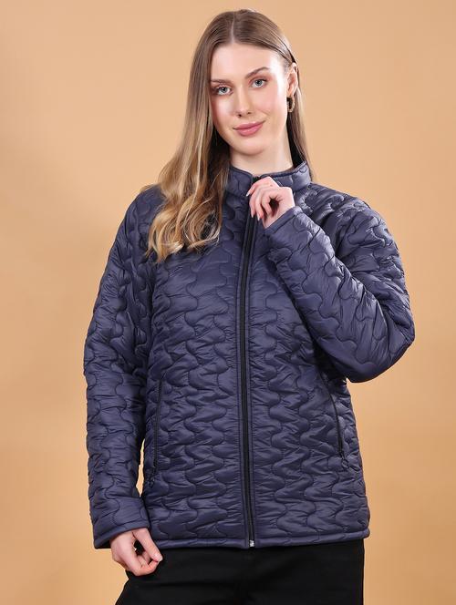 women long sleeves solid quilted jacket - 21710988 - Very Small Image - 1