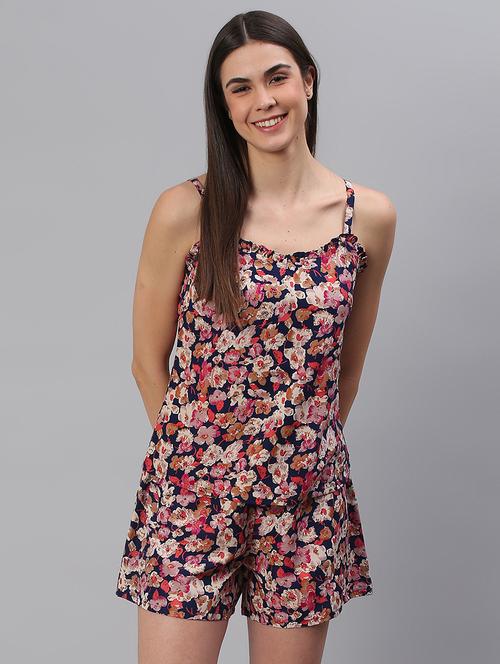 women printed nightwear shorts set - 21711546 - Very Small Image - 1