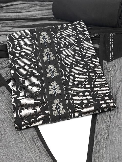 women black floral printed unstitched suit - 21711789 - Very Small Image - 1