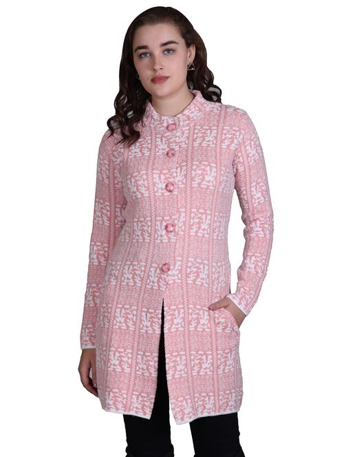 women self design long line coatigan - 21711812 - Very Small Image - 1