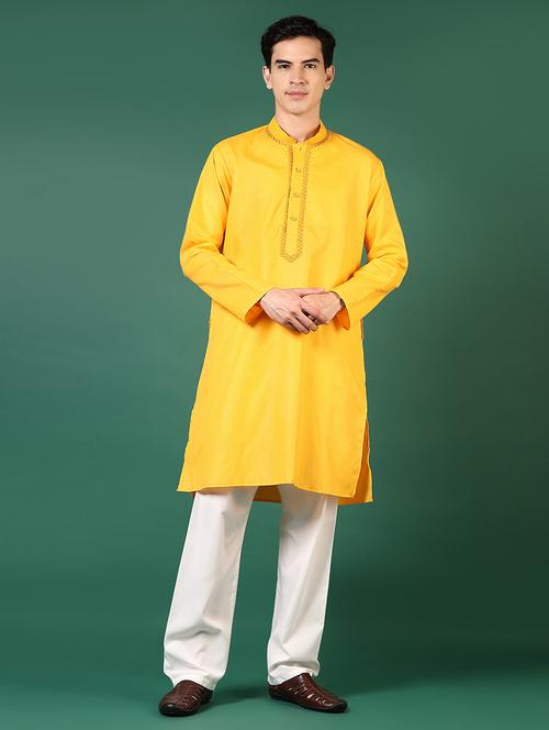 men mandarin neck kurta pyjama ethnic wear set - 21712027 - Very Small Image - 1