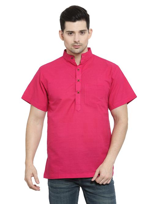 men mandarin neck solid short kurta - 21712125 - Very Small Image - 1