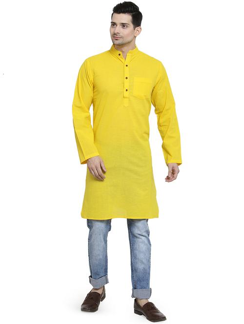 men mandarin neck solid long kurta - 21712128 - Very Small Image - 1