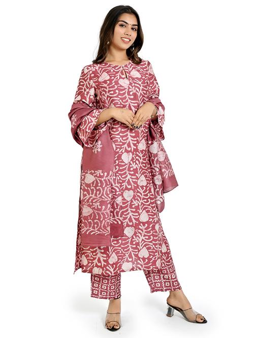 women three quarter sleeve kurta pant with dupatta set - 21712228 - Very Small Image - 1