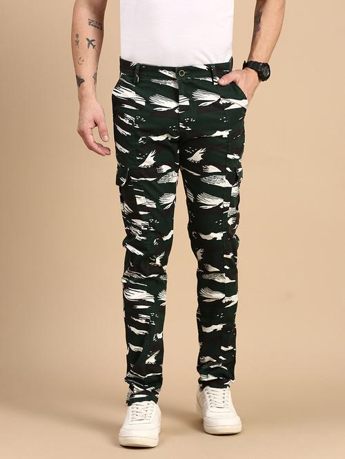 men printed mid rise chinos  - 21712350 - Very Small Image - 1