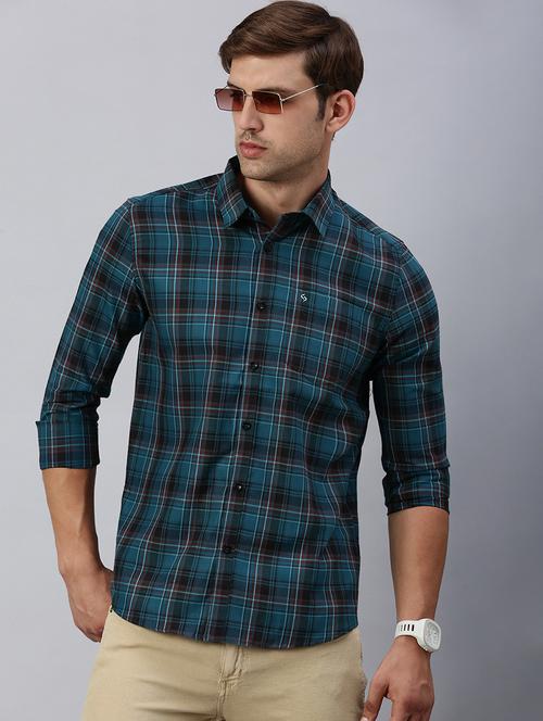 men checkered collared casual shirt - 21712395 - Very Small Image - 1