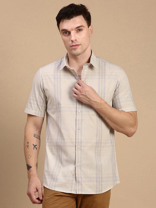 men checkered collared casual shirt - 21712402 - Very Small Image - 1