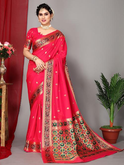 women self design paithani saree with blouse - 21712411 - Very Small Image - 1