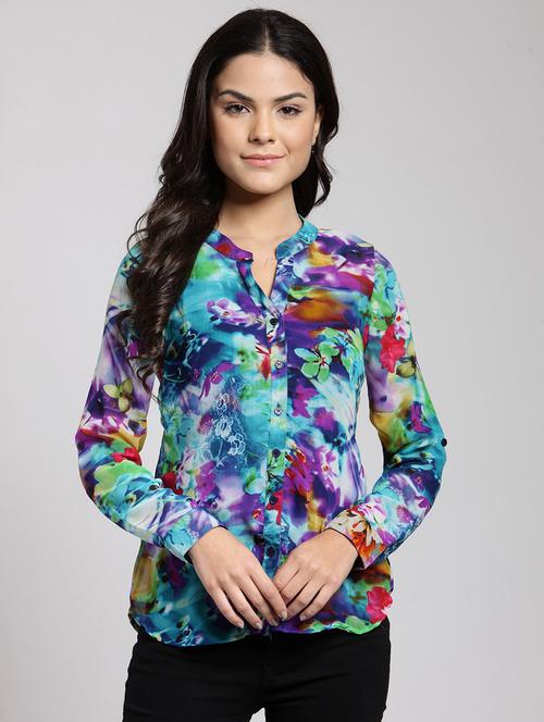 women printed long sleeve shirt - 21712554 - Very Small Image - 1