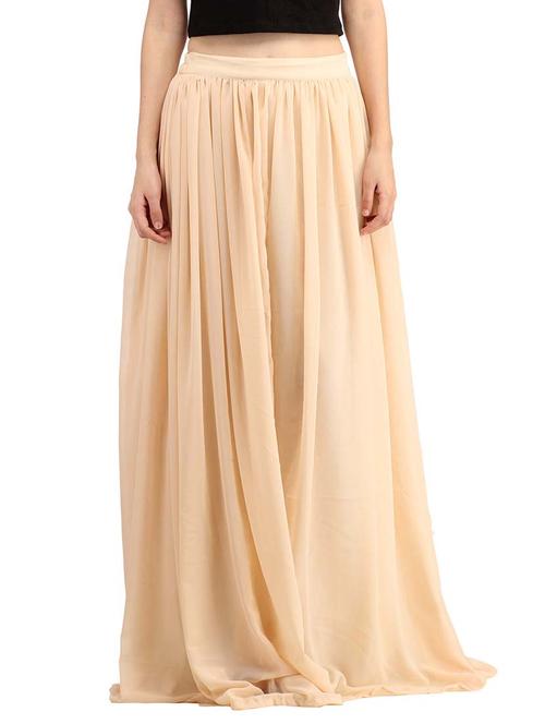 women solid georgette flared skirt - 21712565 - Very Small Image - 1