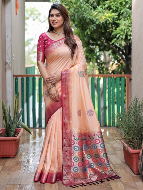 women self design banarasi saree with blouse - 21712710 - Very Small Image - 1