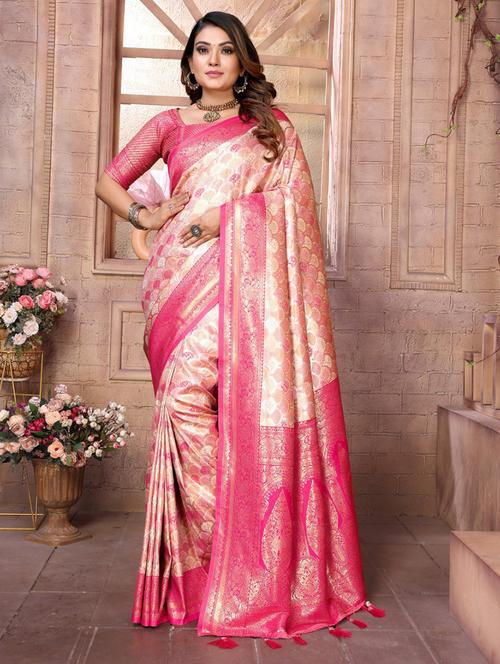 women self design banarasi saree with blouse - 21712759 - Very Small Image - 1