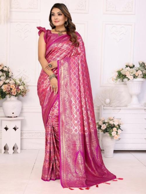 women self design banarasi saree with blouse - 21712763 - Very Small Image - 1