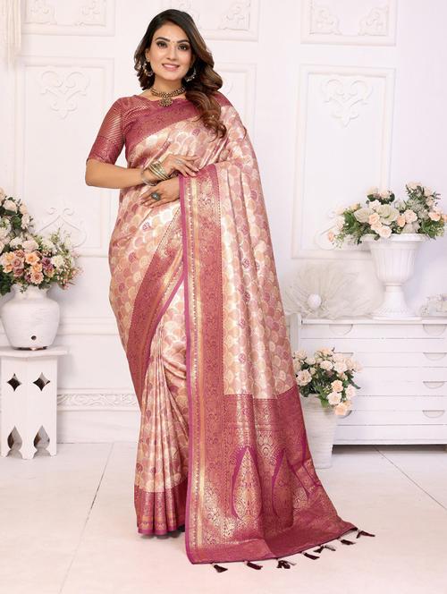 women self design banarasi saree with blouse - 21712765 - Very Small Image - 1