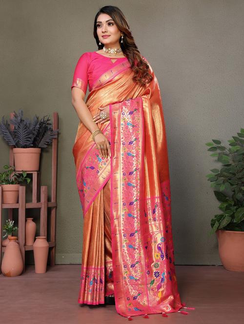 women self design paithani saree with blouse - 21712820 - Very Small Image - 1