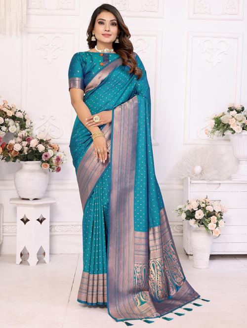 women self design banarasi saree with blouse - 21712848 - Very Small Image - 1