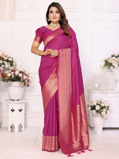women self design banarasi saree with blouse - 21712853 - Very Small Image - 1