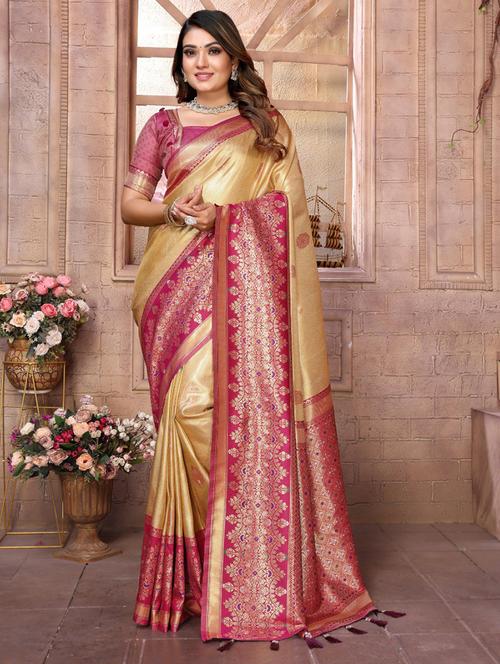 women self design banarasi saree with blouse - 21712877 - Very Small Image - 1