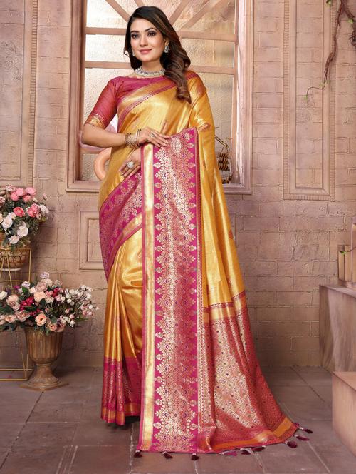women self design banarasi saree with blouse - 21712883 - Very Small Image - 1