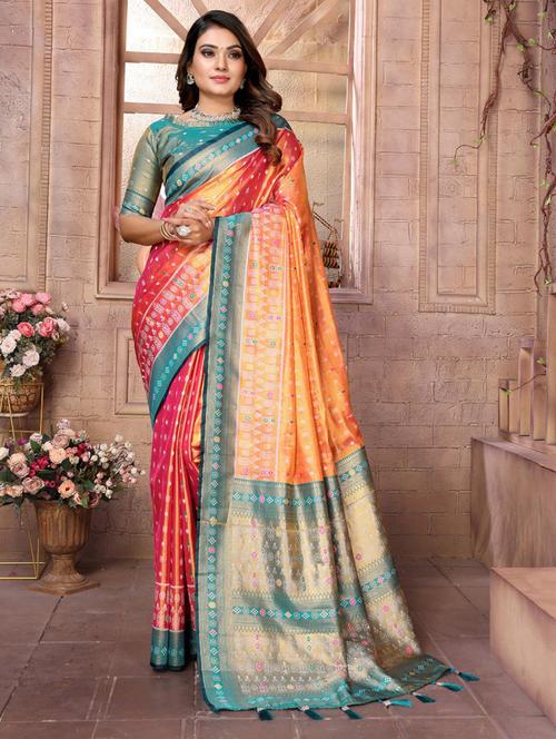 women self design banarasi saree with blouse - 21712899 - Very Small Image - 1