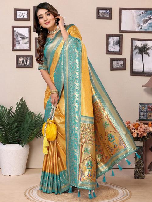 women self design paithani saree with blouse - 21712912 - Very Small Image - 1