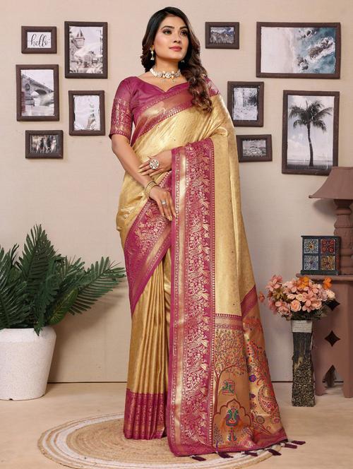 women self design paithani saree with blouse - 21712913 - Very Small Image - 1