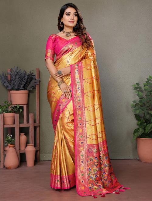 women self design paithani saree with blouse - 21712925 - Very Small Image - 1