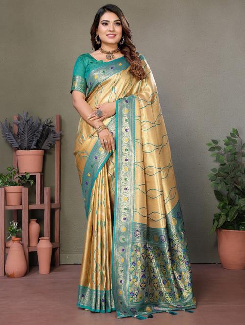 women self design paithani saree with blouse - 21712926 - Very Small Image - 1