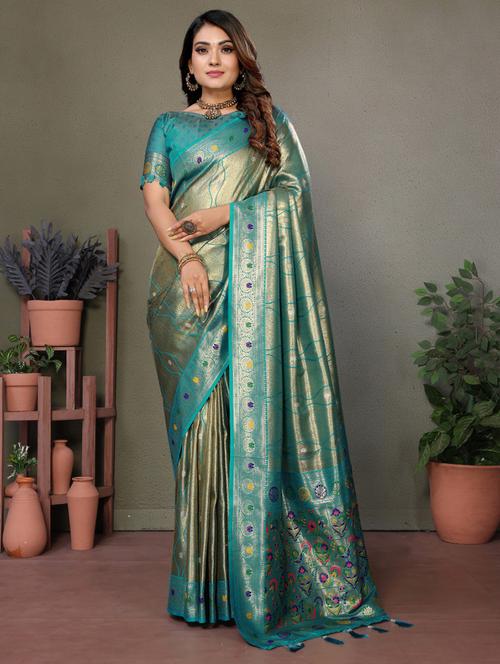 women self design banarasi saree with blouse - 21712927 - Very Small Image - 1