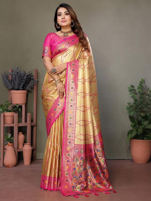 women self design paithani saree with blouse - 21712929 - Very Small Image - 1