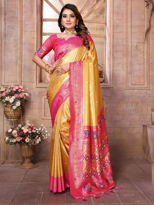 women self design paithani saree with blouse - 21712936 - Very Small Image - 1