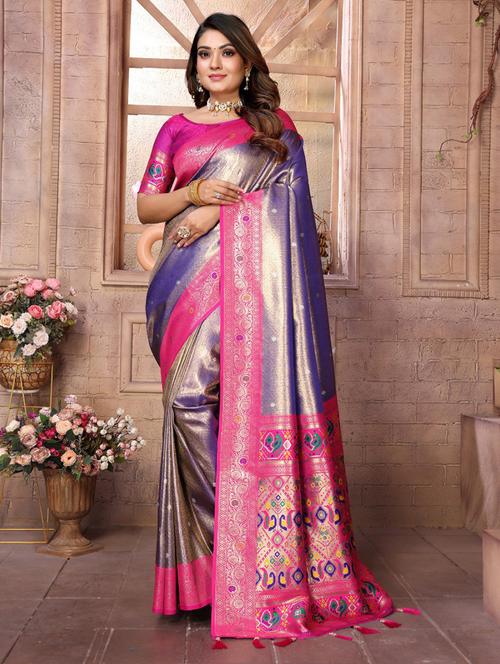 women self design paithani saree with blouse - 21712938 - Very Small Image - 1