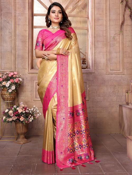 women self design paithani saree with blouse - 21712939 - Very Small Image - 1