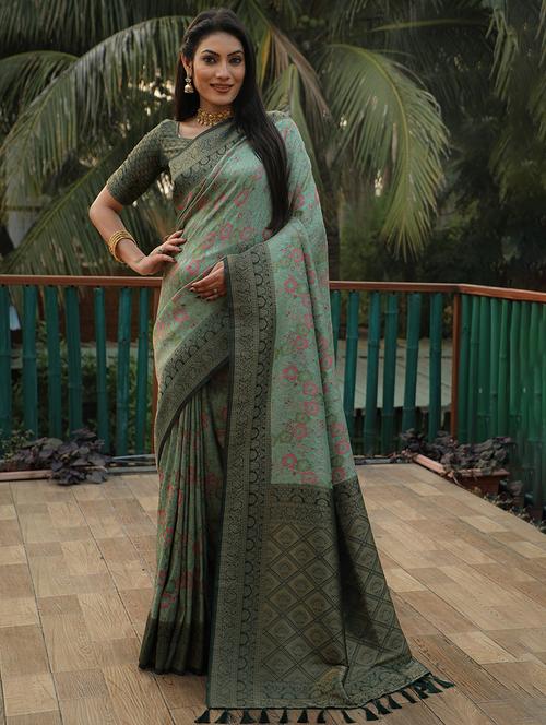 women self design bordered saree with blouse - 21712951 - Very Small Image - 1