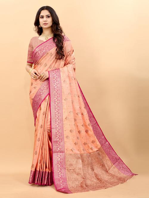 women self design bordered saree with blouse - 21712987 - Very Small Image - 1