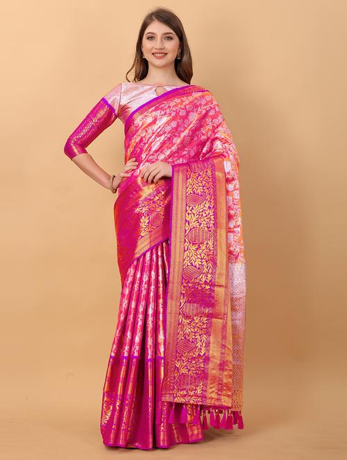 women self design banarasi saree with blouse - 21712995 - Very Small Image - 1