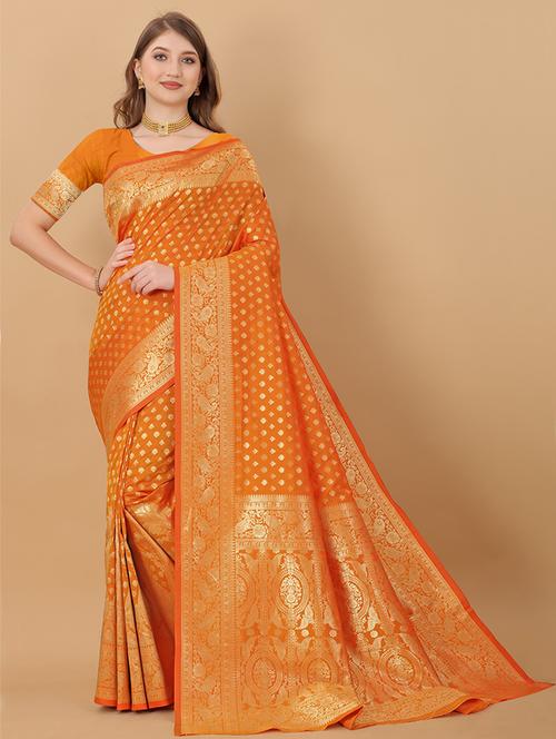 women self design banarasi saree with blouse - 21713005 - Very Small Image - 1