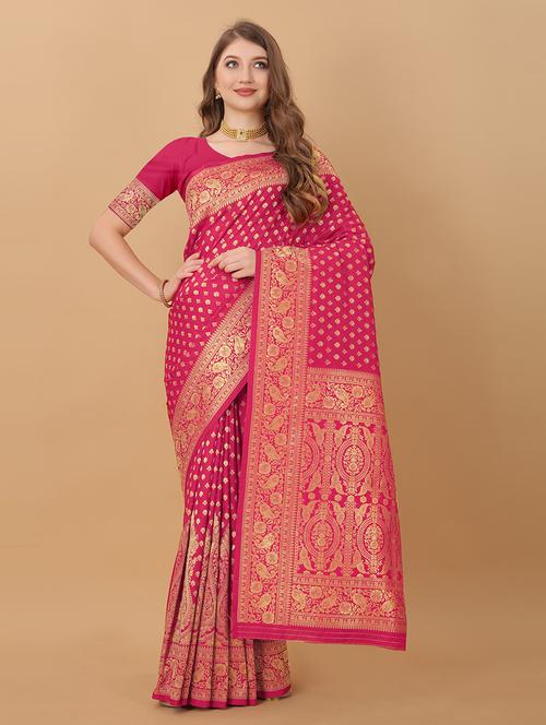 women self design banarasi saree with blouse - 21713008 - Very Small Image - 1