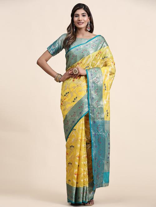 women self design banarasi saree with blouse - 21713037 - Very Small Image - 1