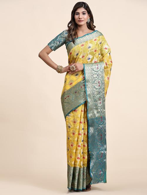 women self design banarasi saree with blouse - 21713041 - Very Small Image - 1