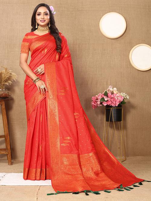 women self design banarasi saree with blouse - 21713057 - Very Small Image - 1
