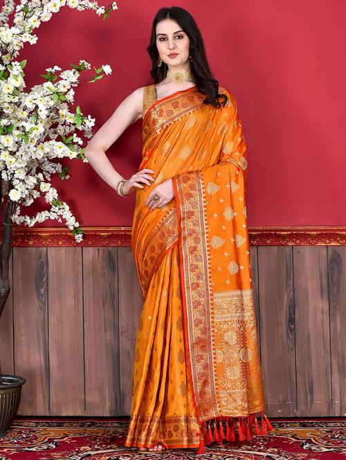 women self design banarasi saree with blouse - 21713062 - Very Small Image - 1