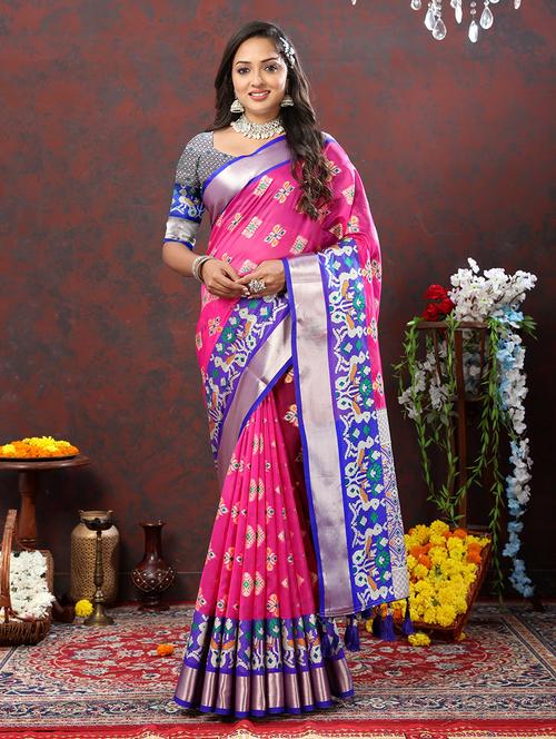 women self design bordered saree with blouse - 21713088 - Very Small Image - 1