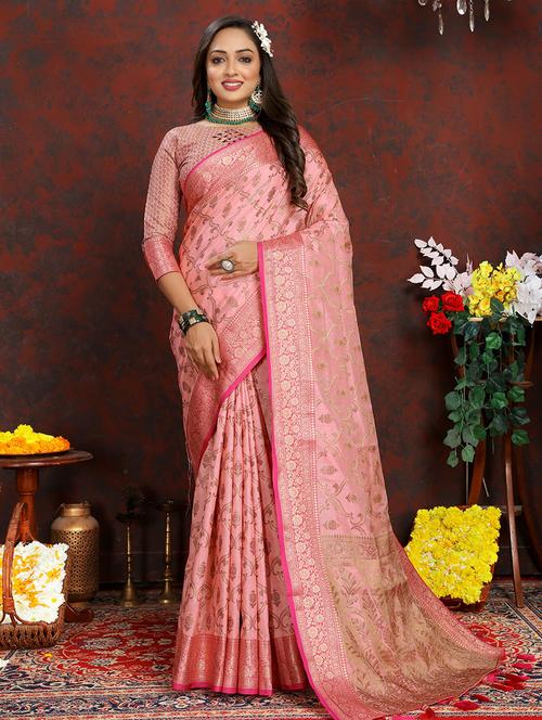 women self design banarasi saree with blouse - 21713098 - Very Small Image - 1
