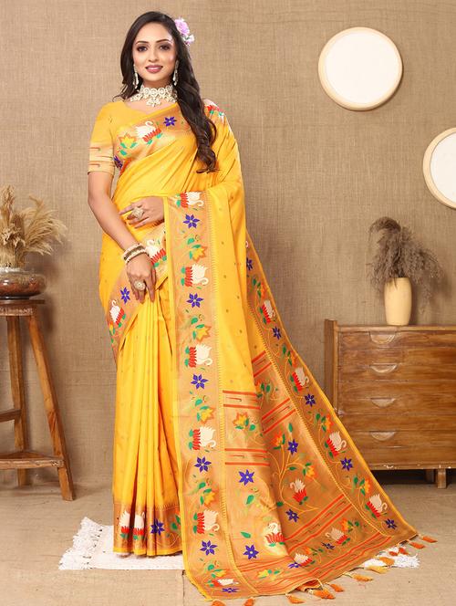 women self design paithani saree with blouse - 21713217 - Very Small Image - 1