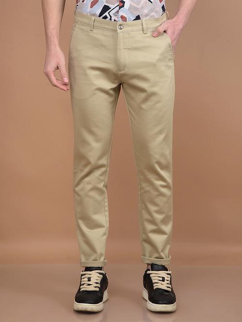 men solid mid rise chinos  - 21713425 - Very Small Image - 1